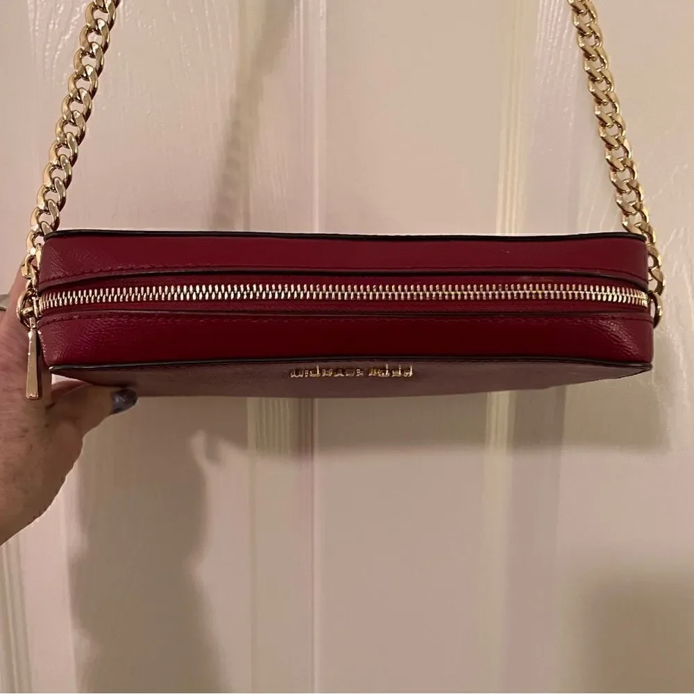 Michael Kors Jet Set Saffiano Leather Merlot East West Crossbody Satchel